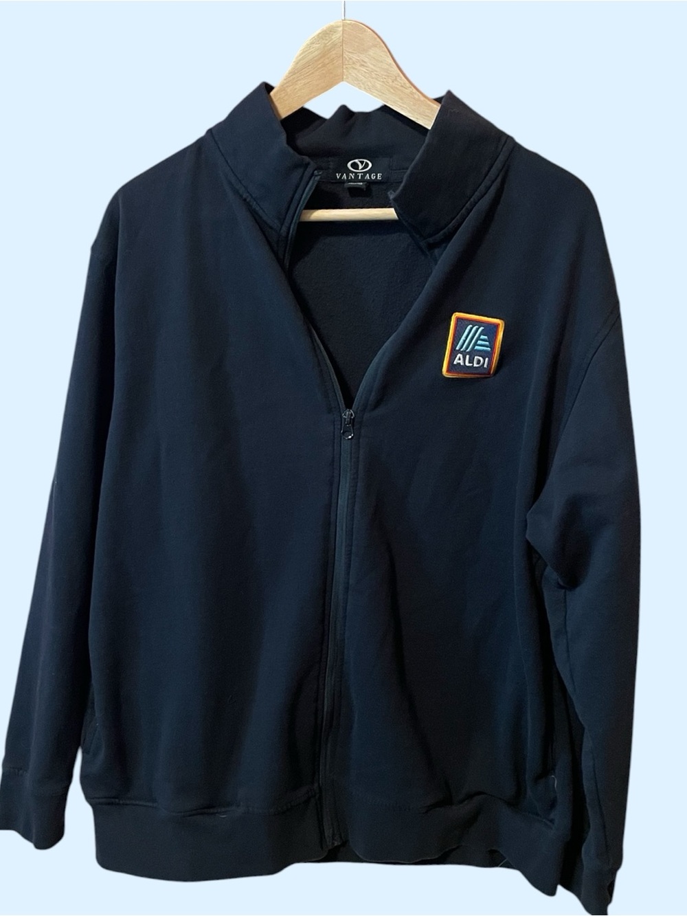 Vantage Navy Full-Zip Jacket with ALDI Patch